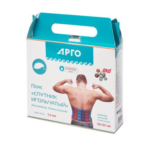 Аппликатор Ляпко «Пояс Спутник» (шаг игл 5,8 мм, 6 пластин по 50 х 182 мм, 4 пояса)