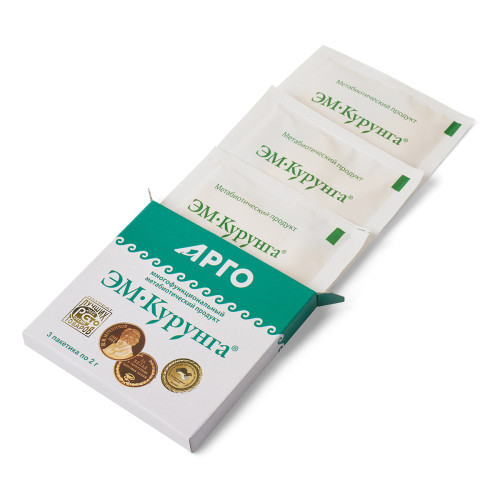 Продукт метабиотический «ЭМ-Курунга», порошок, 3 пак. по 2 г