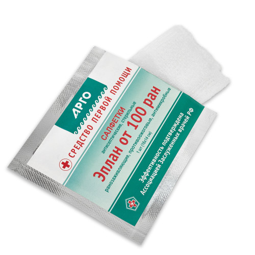 Салфетки антисептические стерильные «Эплан от 100 ран», 1 шт