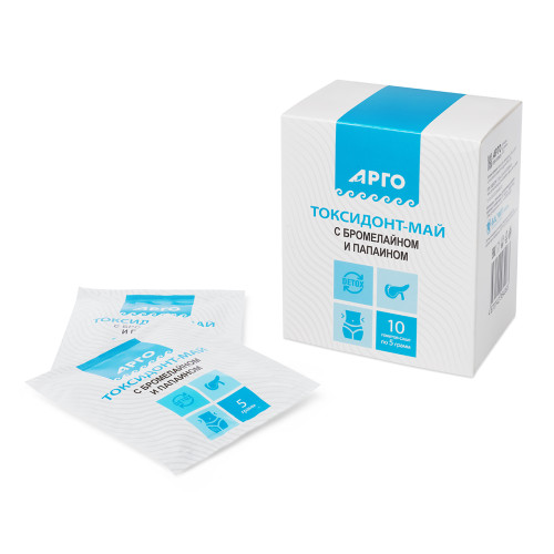 Токсидонт-май с бромелайном и папаином, 10 саше по 5 г