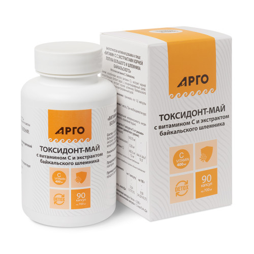 Токсидонт-май с витамином C и экстрактом байкальского шлемника, капсулы, 90 шт