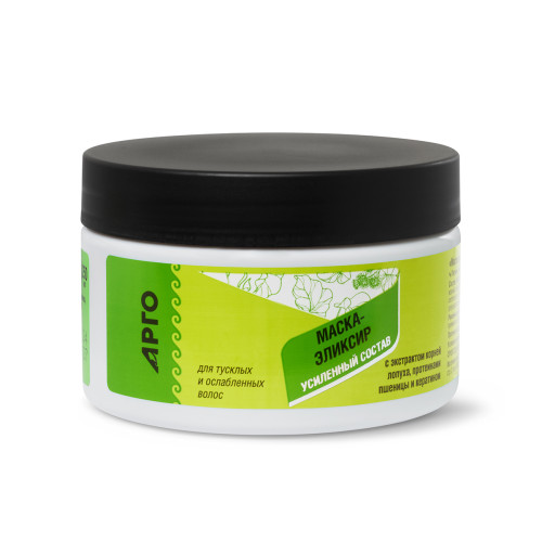 Маска-эликсир для волос с экстрактом корней лопуха, протеинами пшеницы и кератином, 250 мл