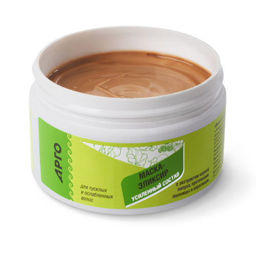 Маска-эликсир для волос с экстрактом корней лопуха, протеинами пшеницы и кератином, 250 мл