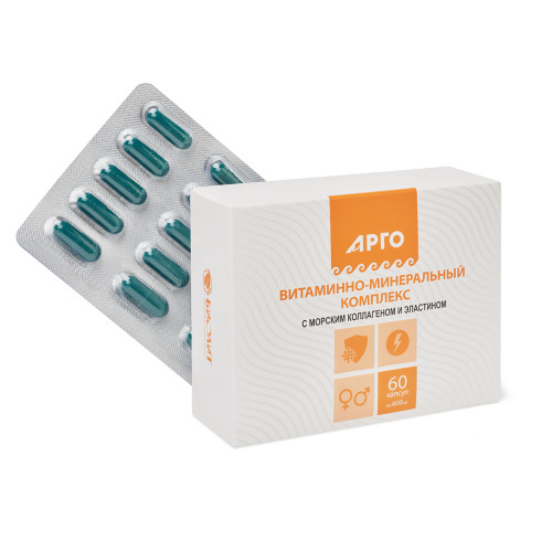 Комплекс витаминно-минеральный с морским коллагеном и эластином, капсулы, 60 шт