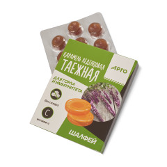 Карамель леденцовая «Таежная» для горла и иммунитета, шалфей, 32,5 г