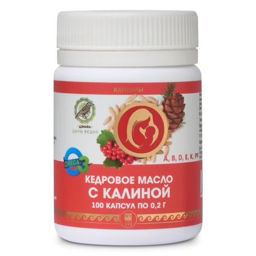 Масло кедровое с калиной, капсулы, 100 шт