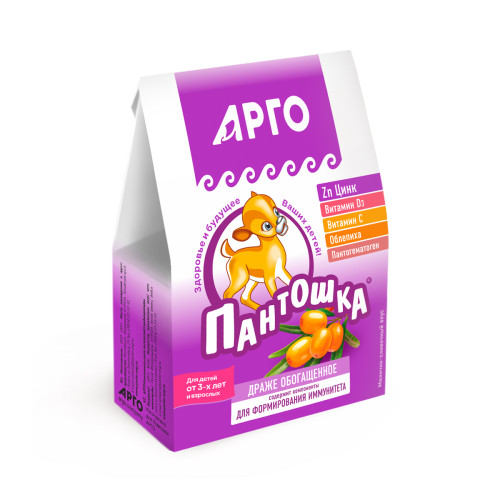 Драже обогащенное профилактическое «Пантошка» с цинком (Zn) и витамином D3, 80 г